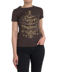 Dolce & Gabbana Brown Crewneck 2017 Motive Print T-shirt -   -  Dolce & Gabbana.