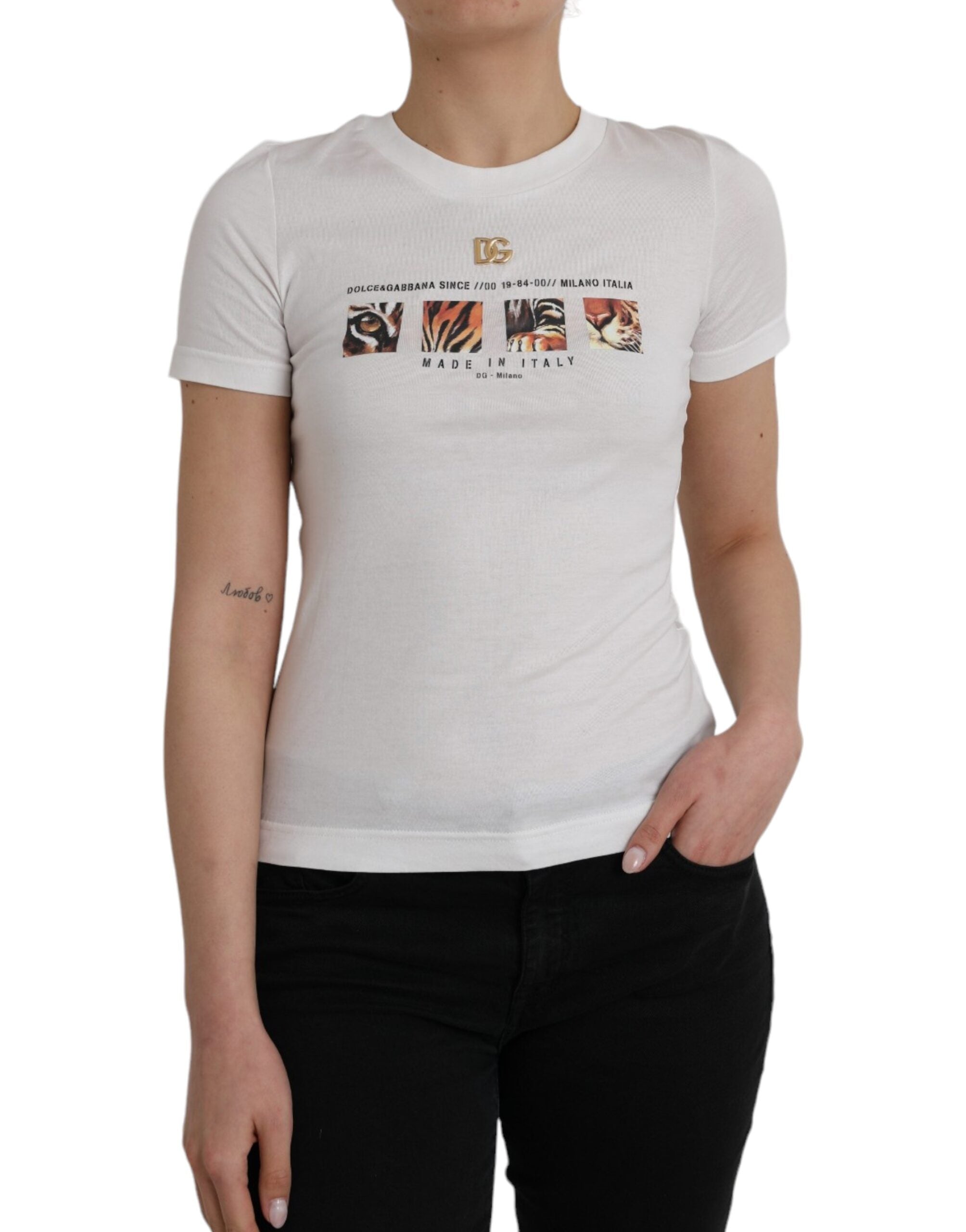 Dolce & Gabbana White Cotton Short Sleeves Crew Neck T-shirt -   -  Dolce & Gabbana.