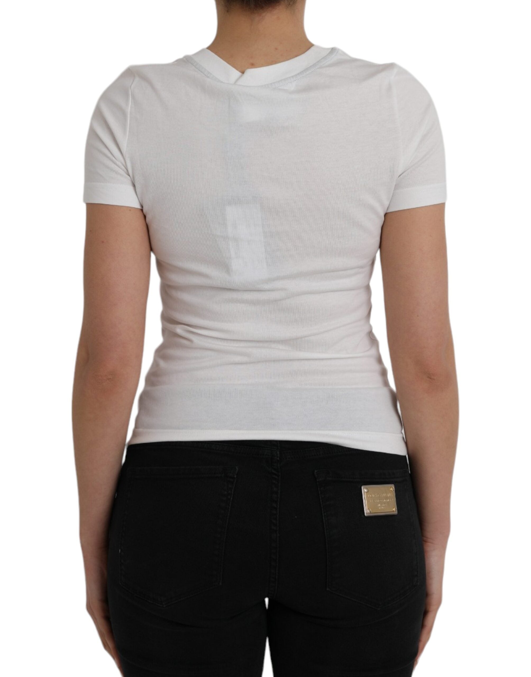 Dolce & Gabbana White Cotton Short Sleeves Crew Neck T-shirt -   -  Dolce & Gabbana.