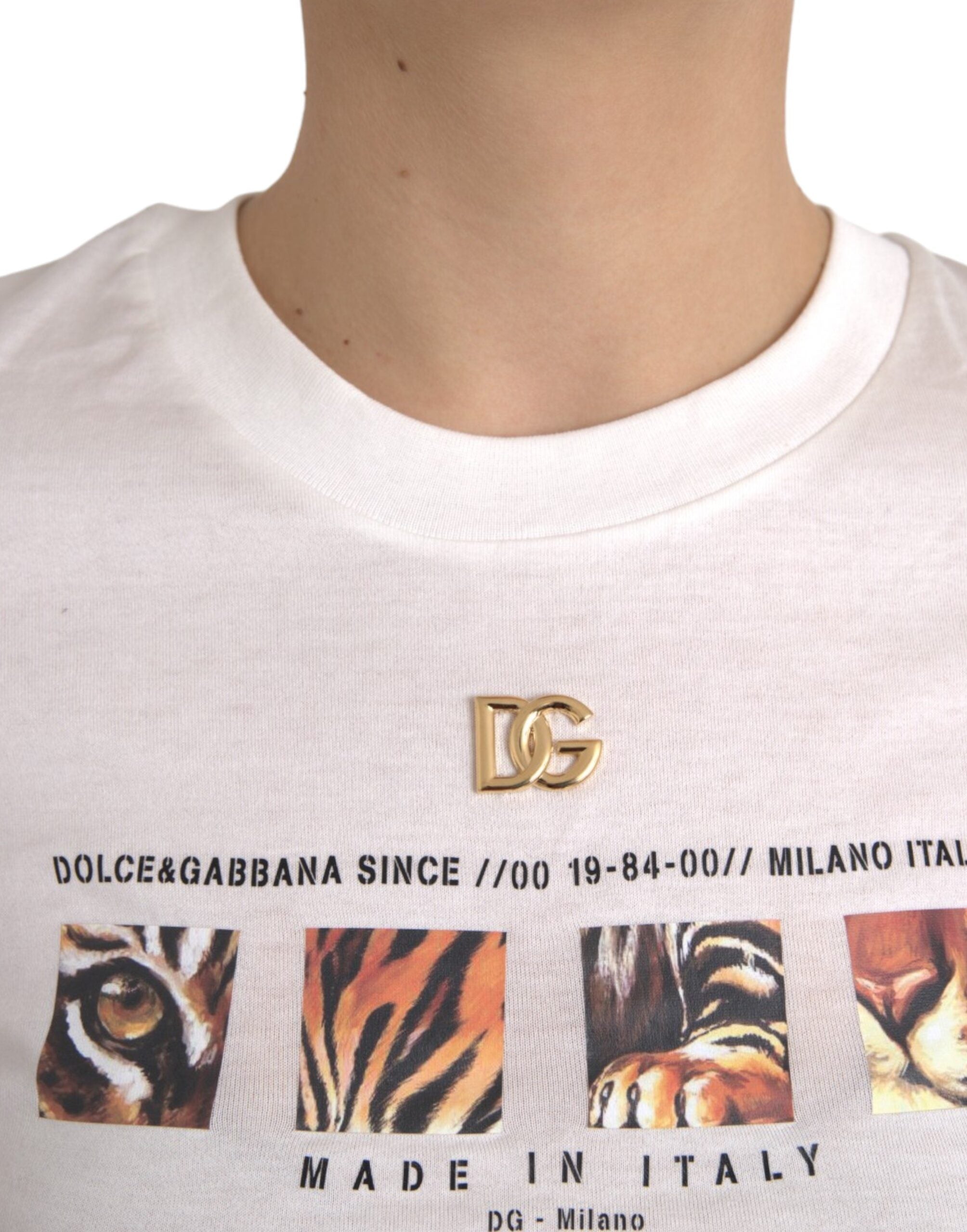 Dolce & Gabbana White Cotton Short Sleeves Crew Neck T-shirt -   -  Dolce & Gabbana.