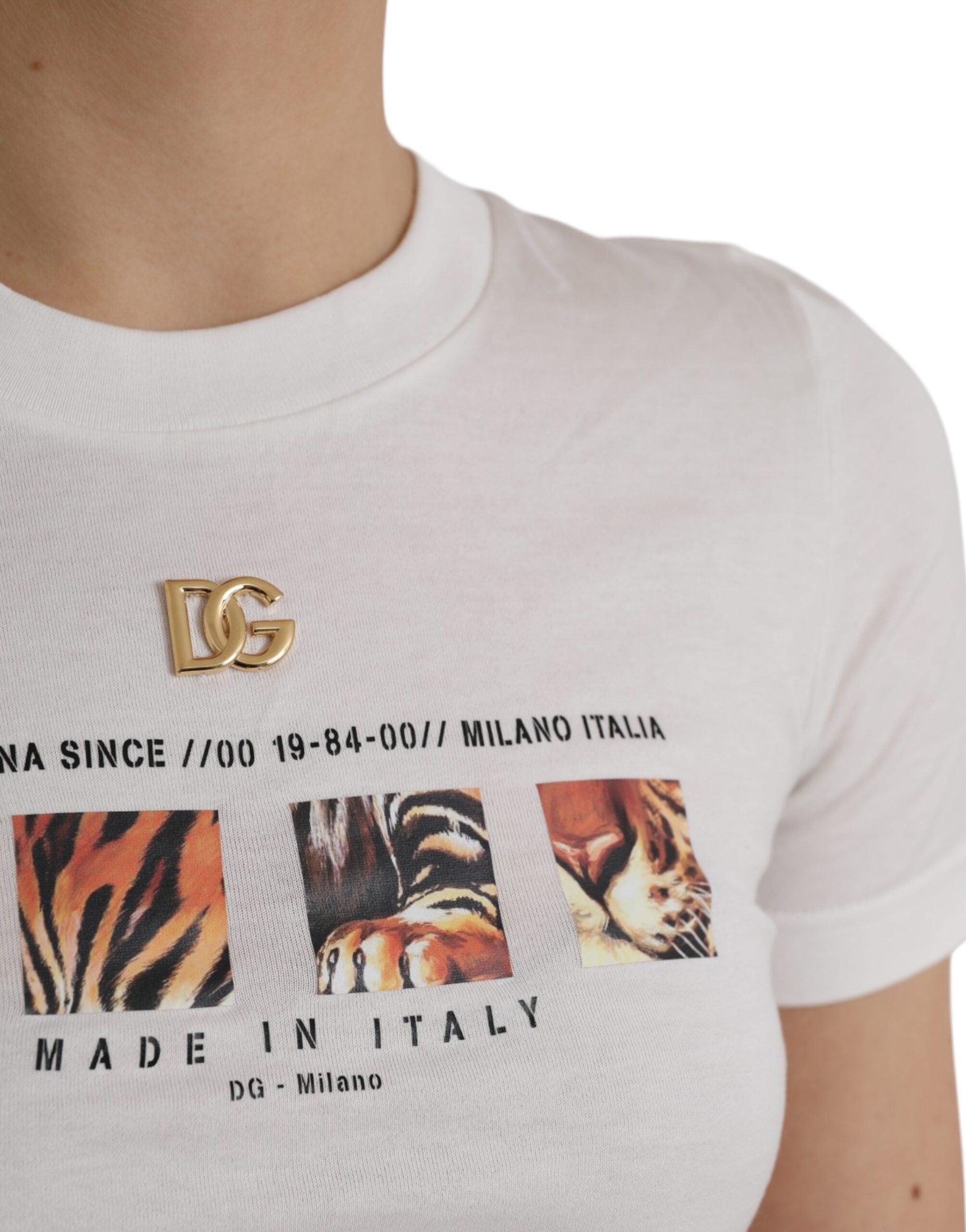 Dolce & Gabbana White Cotton Short Sleeves Crew Neck T-shirt -   -  Dolce & Gabbana.
