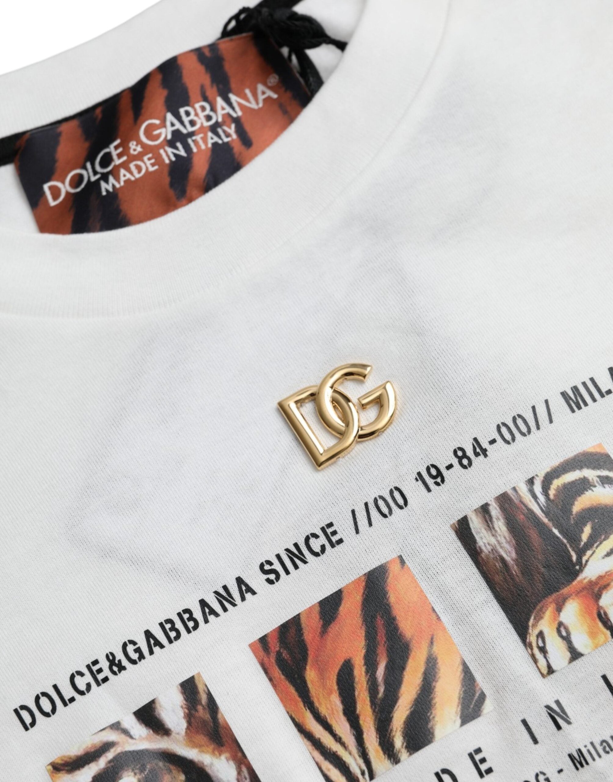 Dolce & Gabbana White Cotton Short Sleeves Crew Neck T-shirt -   -  Dolce & Gabbana.