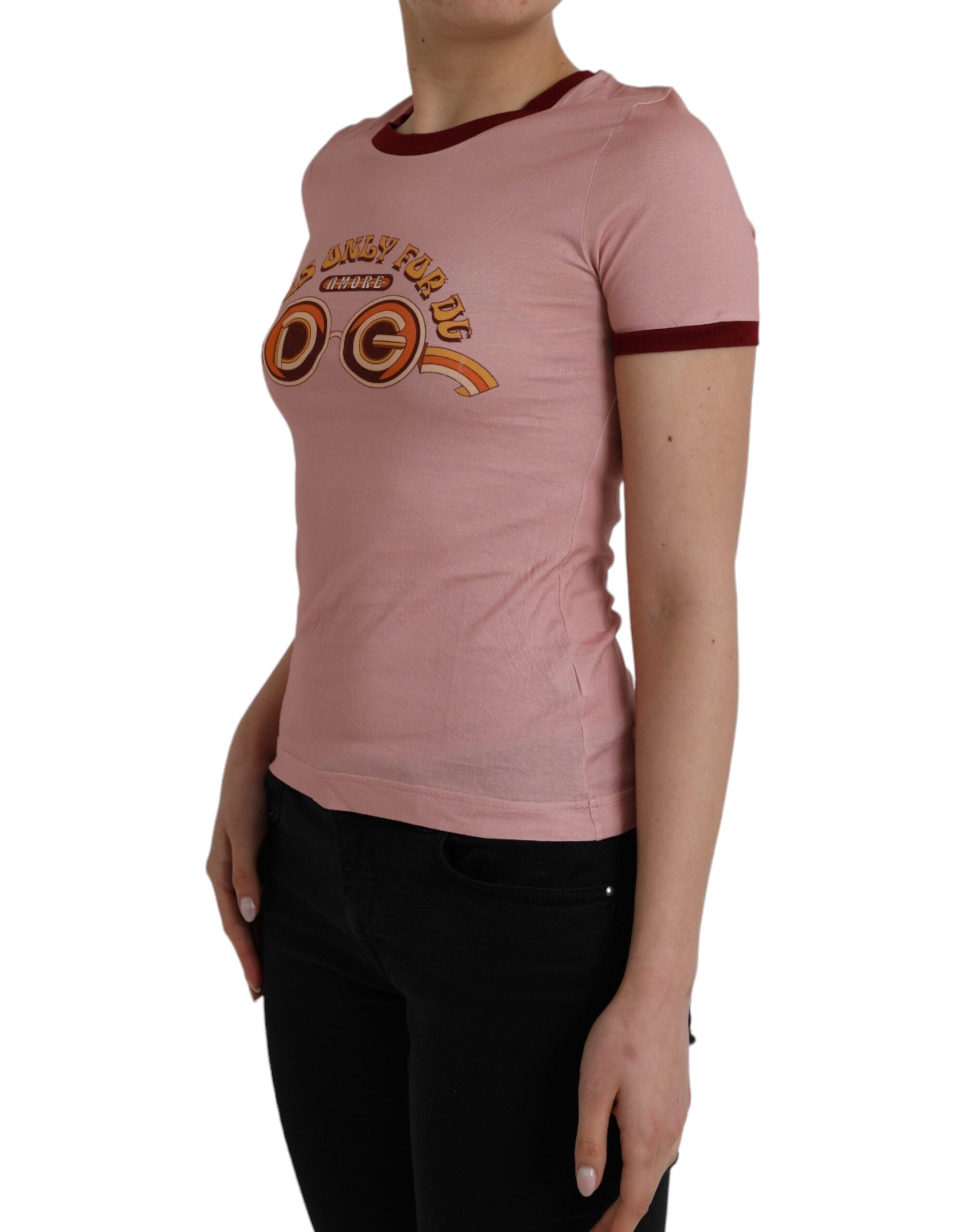 Dolce & Gabbana Pink Cotton Short Sleeves Crew Neck T-shirt -   -  Dolce & Gabbana.