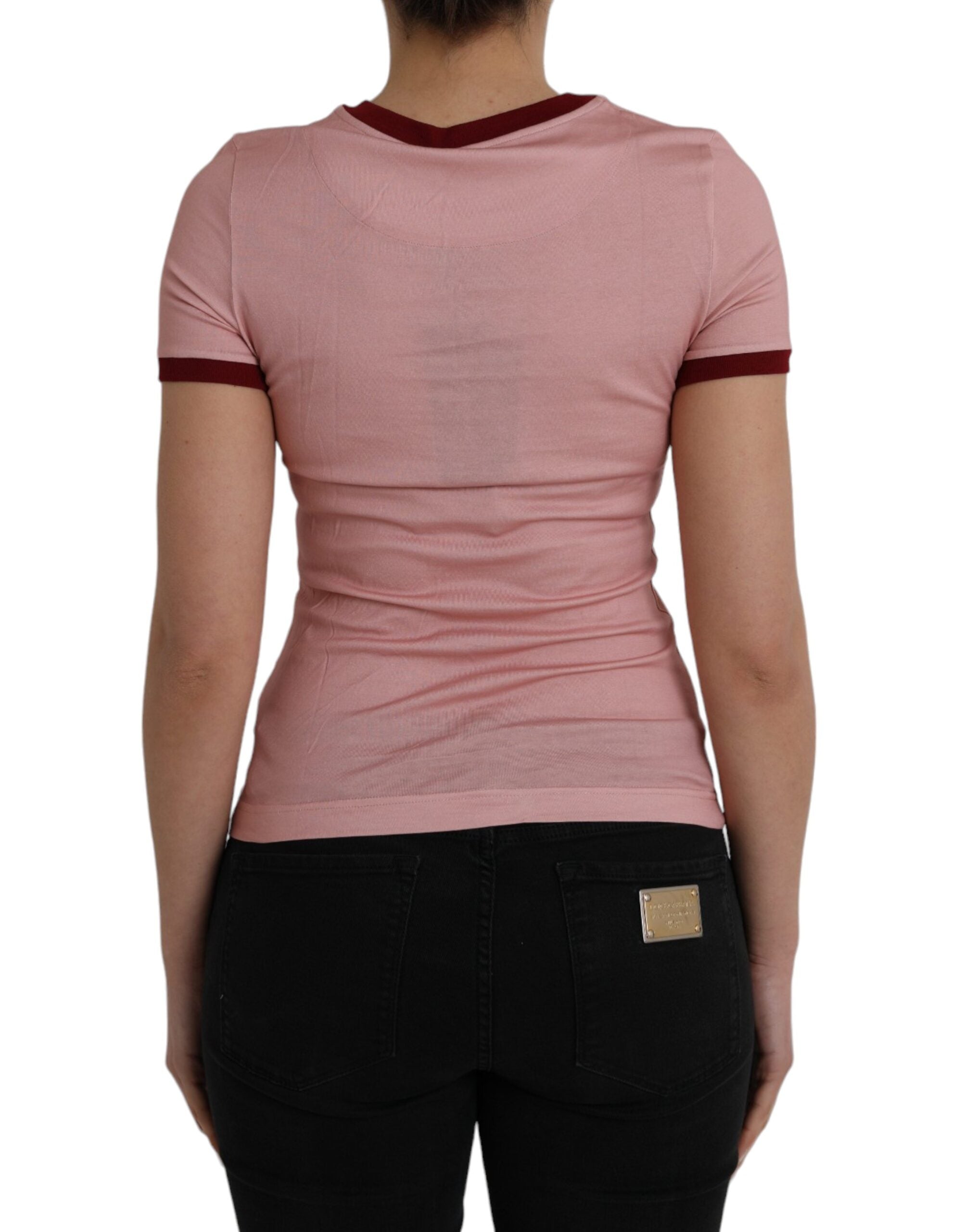 Dolce & Gabbana Pink Cotton Short Sleeves Crew Neck T-shirt -   -  Dolce & Gabbana.