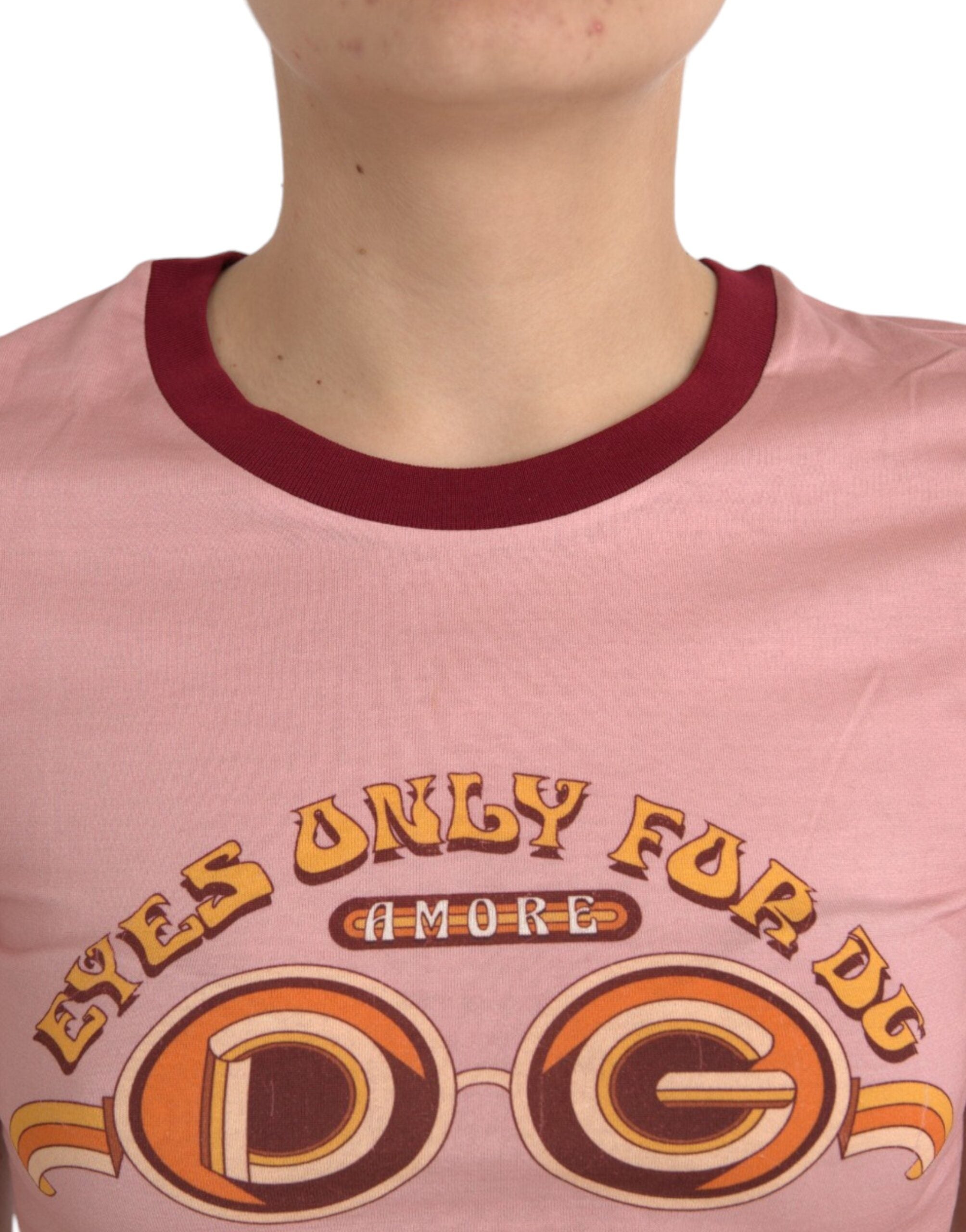 Dolce & Gabbana Pink Cotton Short Sleeves Crew Neck T-shirt -   -  Dolce & Gabbana.