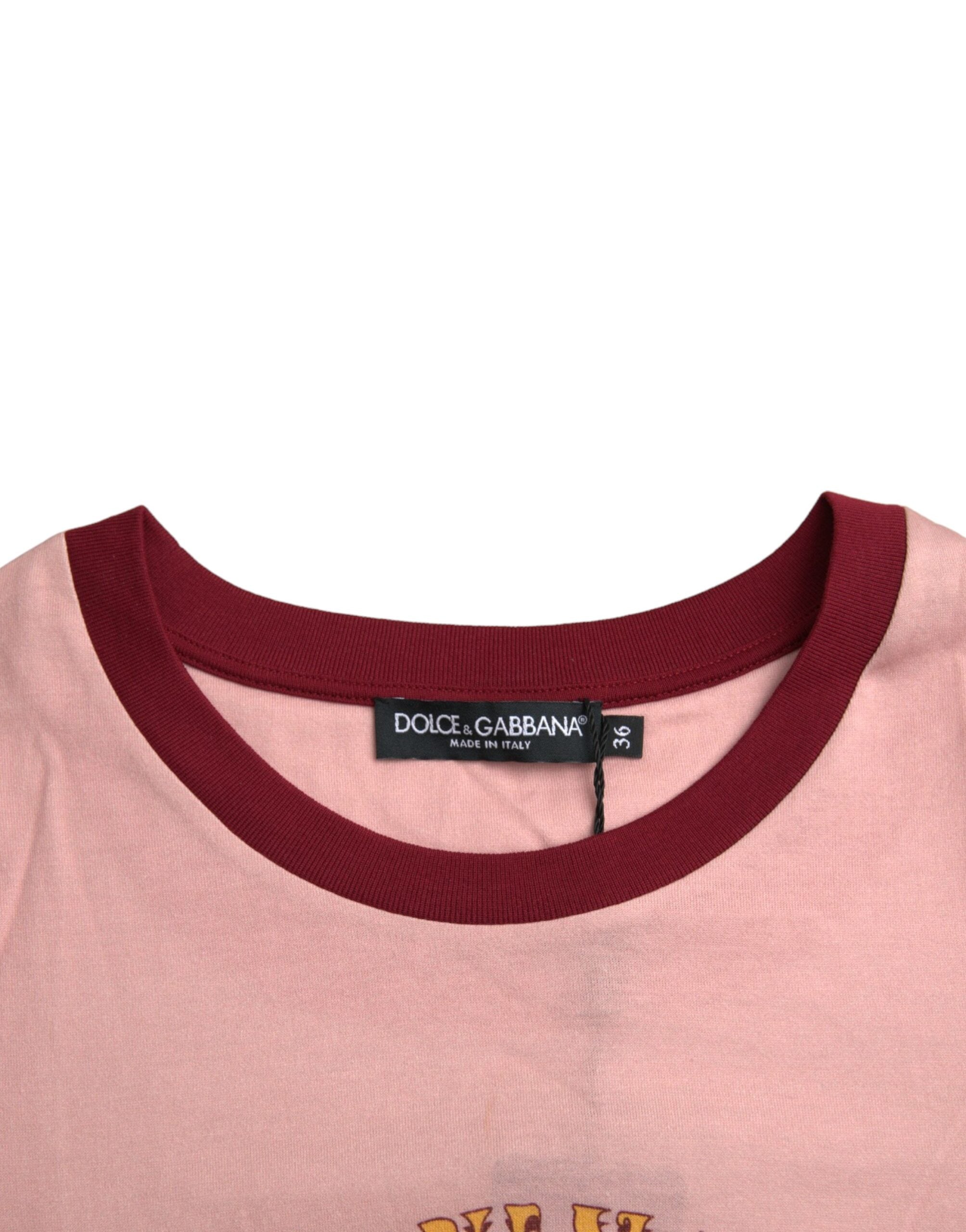 Dolce & Gabbana Pink Cotton Short Sleeves Crew Neck T-shirt -   -  Dolce & Gabbana.