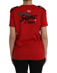 Dolce & Gabbana Red Cotton Graphic Print Crew Neck T-shirt -   -  Dolce & Gabbana.