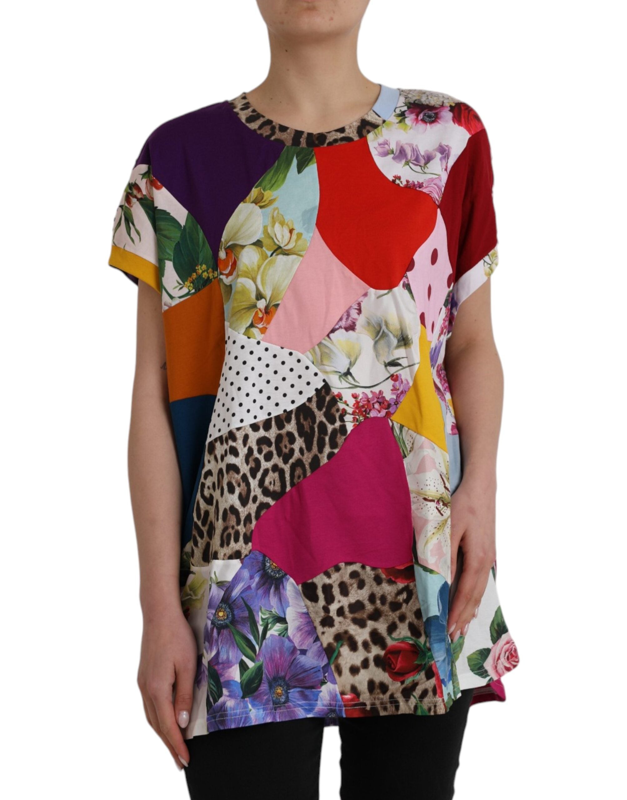 Dolce & Gabbana Multicolor Patchwork Cotton Silk Blouse Top -   -  Dolce & Gabbana.