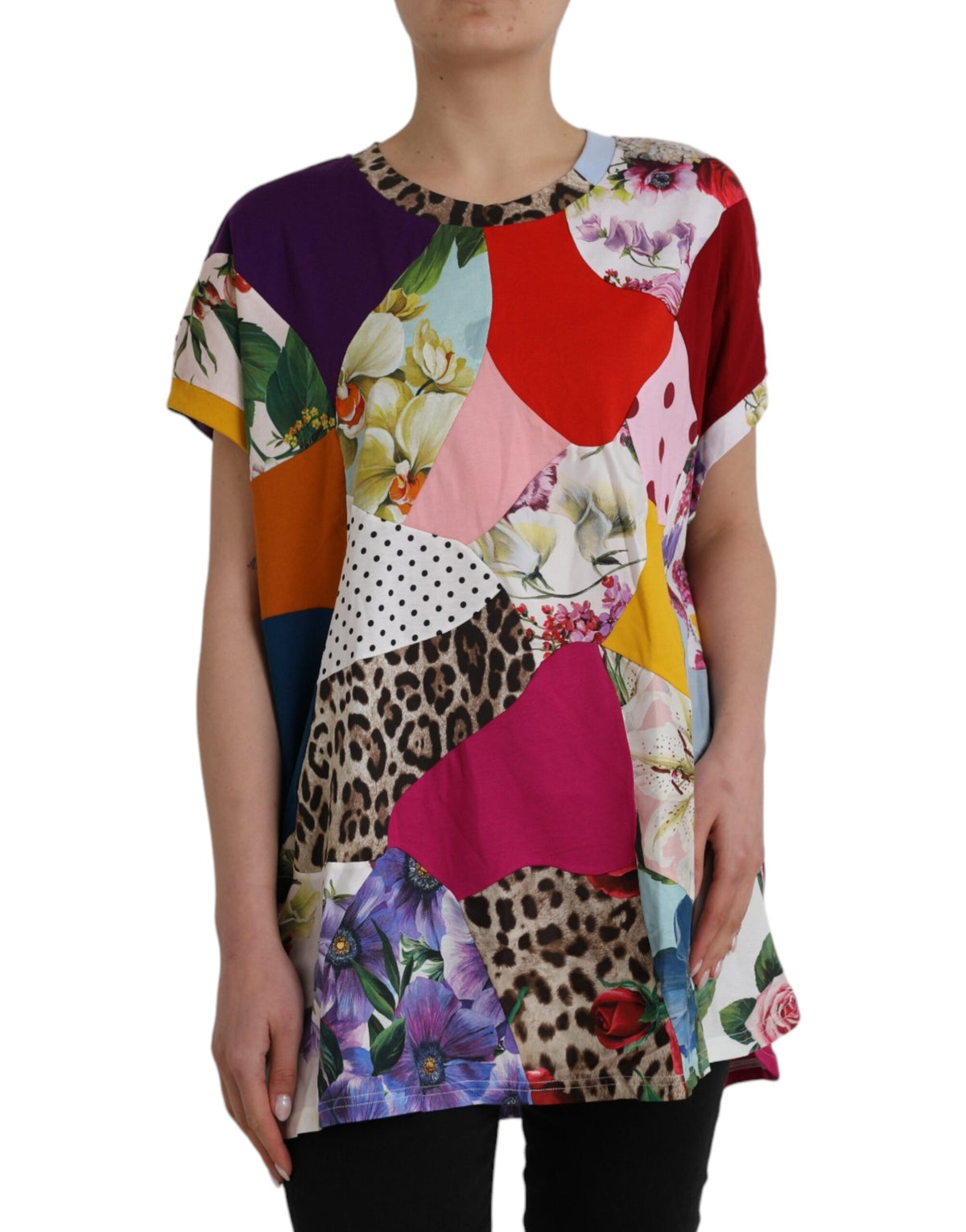 Dolce & Gabbana Multicolor Patchwork Cotton Silk Blouse Top -   -  Dolce & Gabbana.
