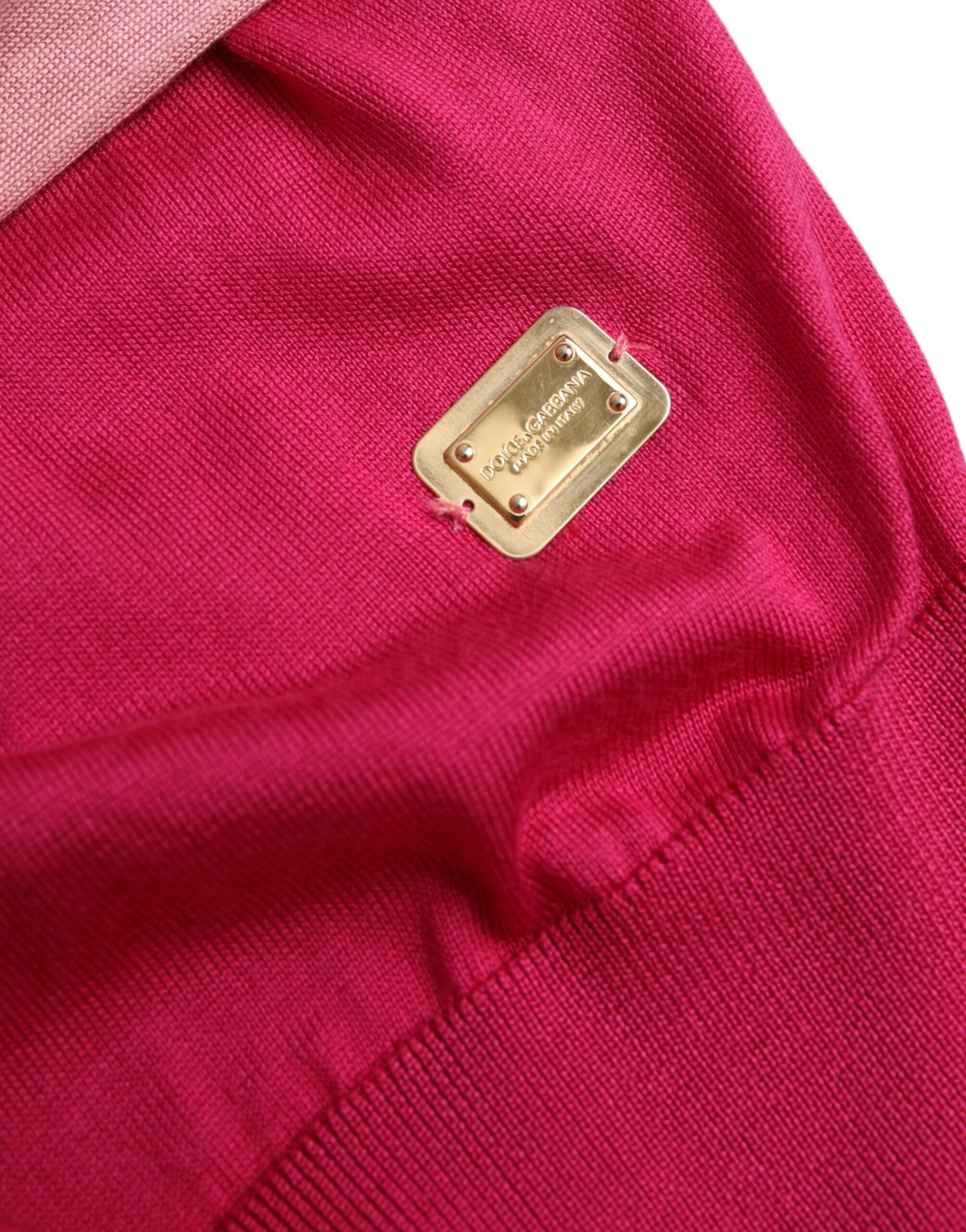 Dolce & Gabbana Pink Short Sleeves Pullover Ascot Collar Top -   -  Dolce & Gabbana.