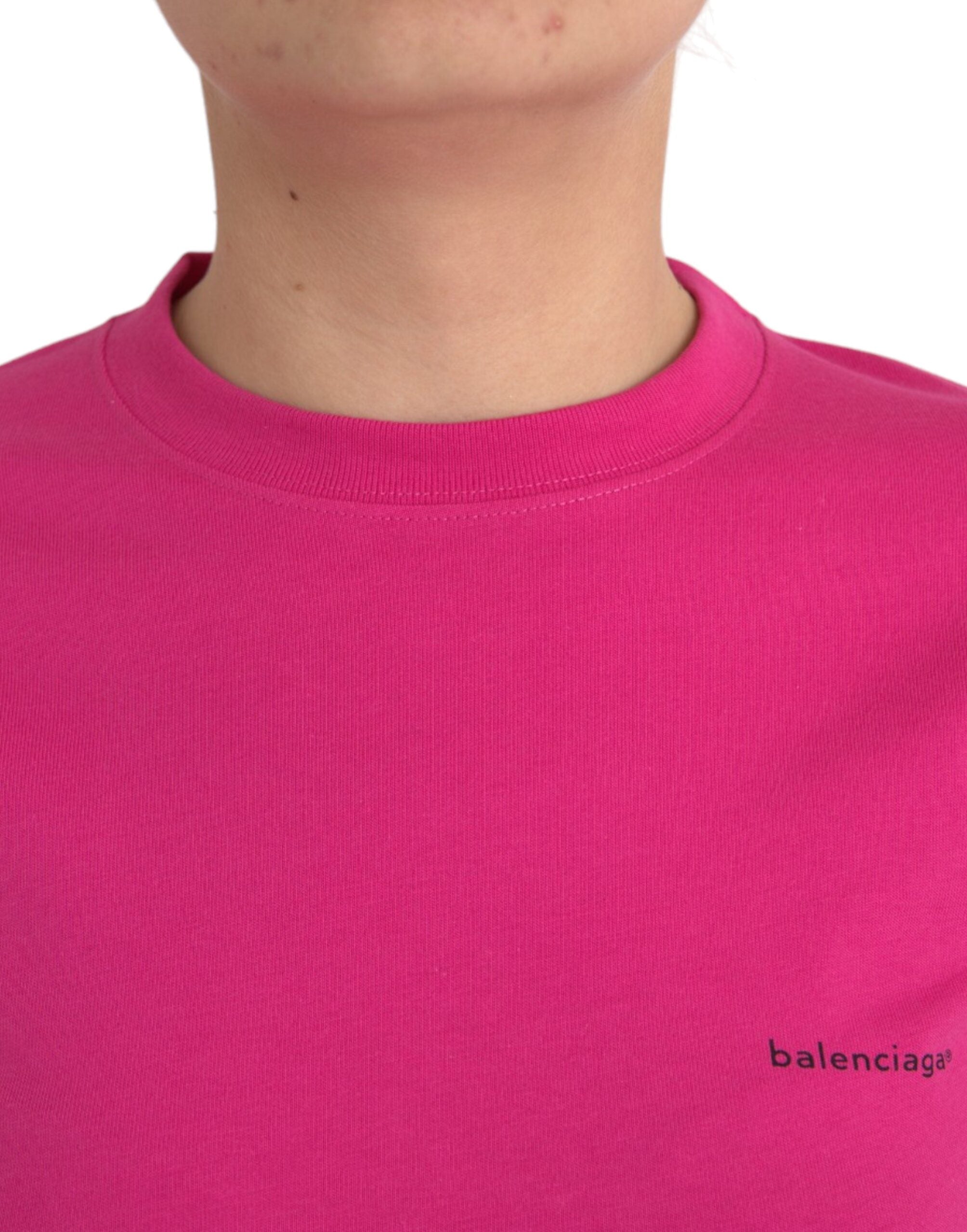 Balenciaga Pink Cotton Crew Neck Short Sleeves Tee T-shirt -   -  Balenciaga.