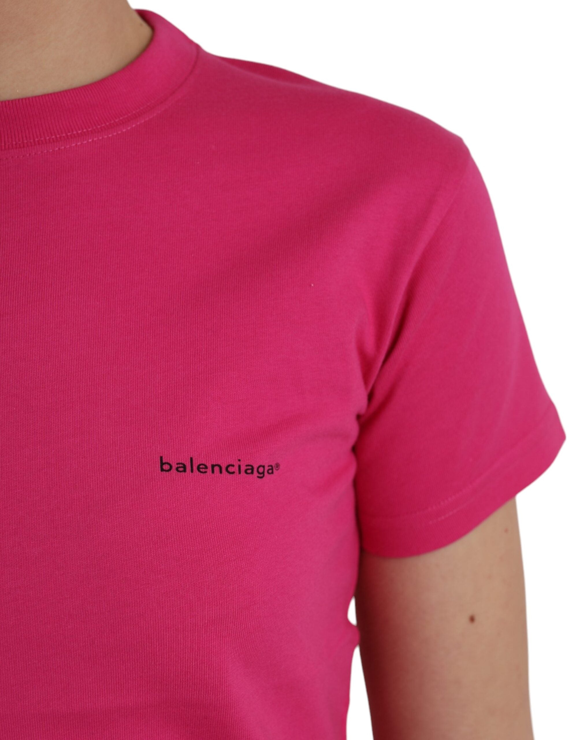 Balenciaga Pink Cotton Crew Neck Short Sleeves Tee T-shirt -   -  Balenciaga.