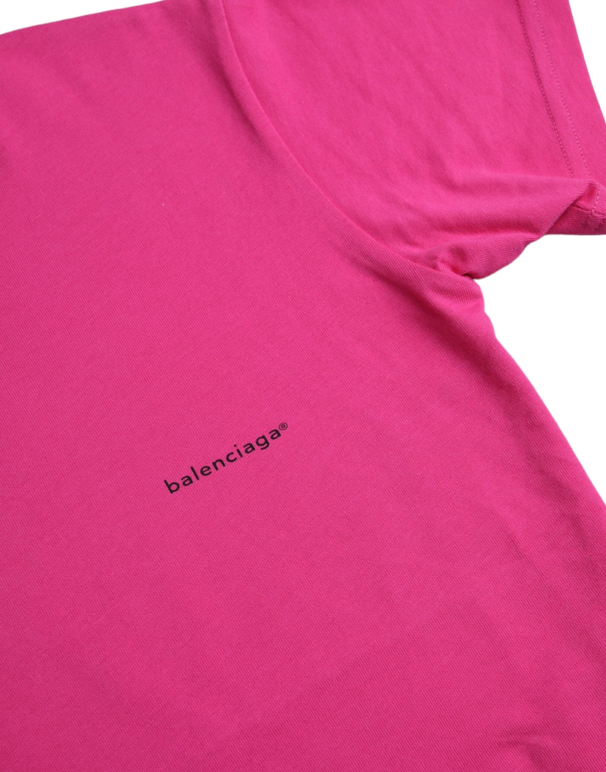 Balenciaga Pink Cotton Crew Neck Short Sleeves Tee T-shirt -   -  Balenciaga.
