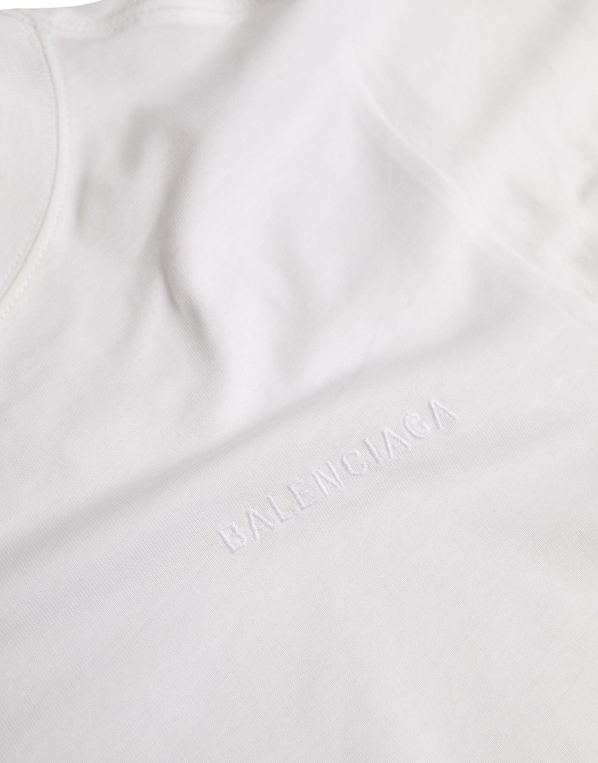 Balenciaga White Cotton Crew Neck Short Sleeves T-shirt -   -  Balenciaga.
