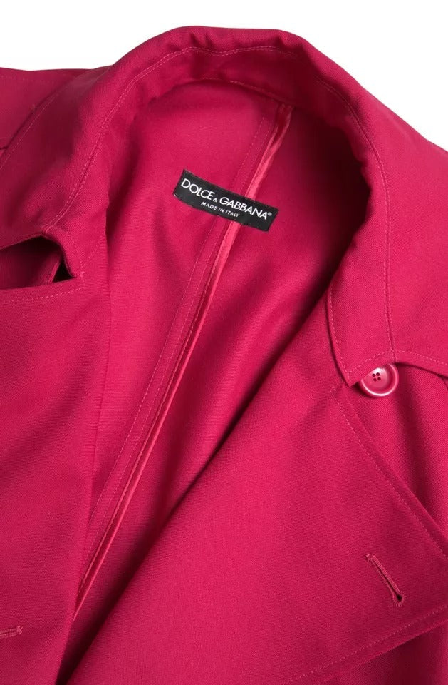 Dolce & Gabbana Dark Pink Double Breasted Trench Coat Jacket -   -  Dolce & Gabbana.