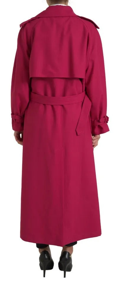 Dolce & Gabbana Dark Pink Double Breasted Trench Coat Jacket -   -  Dolce & Gabbana.