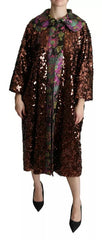 Dolce & Gabbana Multicolor Sequined Long Coat Jaquard Jacket -   -  Dolce & Gabbana.