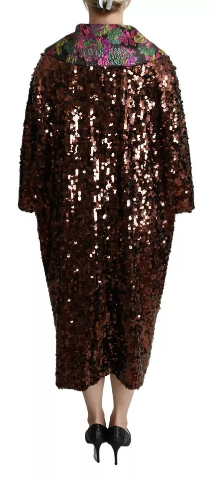 Dolce & Gabbana Multicolor Sequined Long Coat Jaquard Jacket -   -  Dolce & Gabbana.