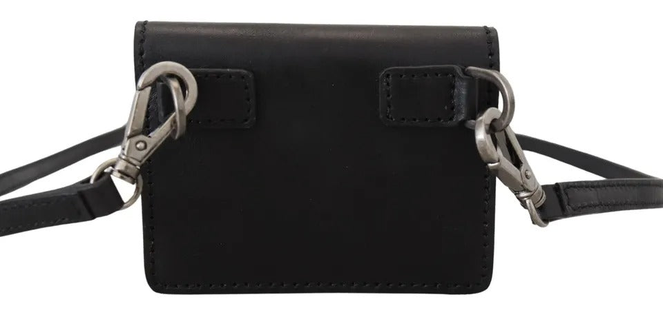 Dolce & Gabbana Black Leather Bifold Shoulder Sling Women Wallet -   -  Dolce & Gabbana.
