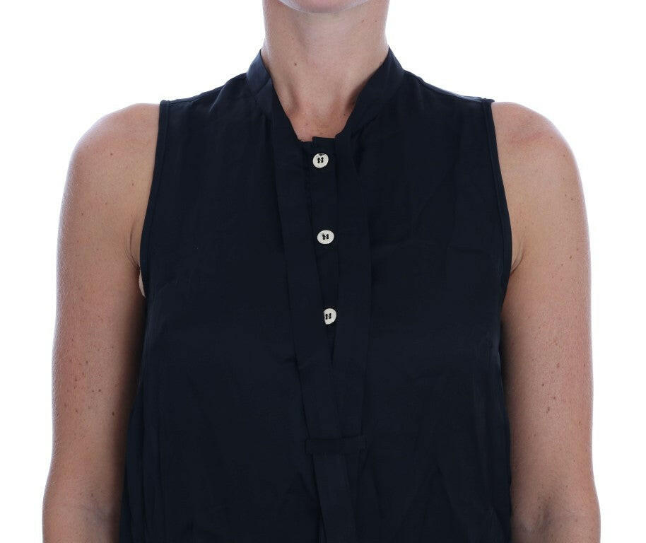 Versace Jeans Black Sleeveless Viscose Blouse Top -   -  Versace Jeans.