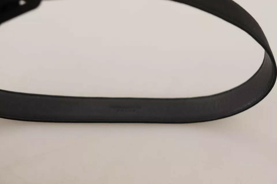 Dolce & Gabbana Black Velvet Leather Logo Waist Buckle Belt -   -  Dolce & Gabbana.