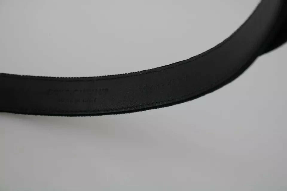 Dolce & Gabbana Black Velvet Leather Silver Buckle Belt -   -  Dolce & Gabbana.