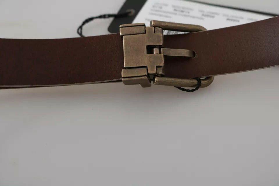 Dolce & Gabbana Cream Beige Gold Buckle Waist Leather Belt -   -  Dolce & Gabbana.