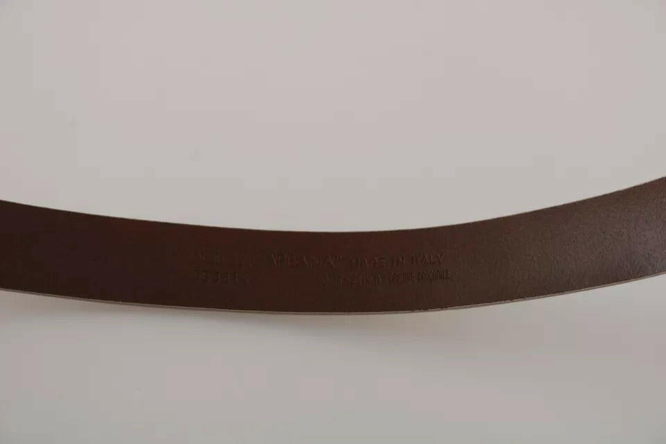 Dolce & Gabbana Cream Beige Gold Buckle Waist Leather Belt -   -  Dolce & Gabbana.