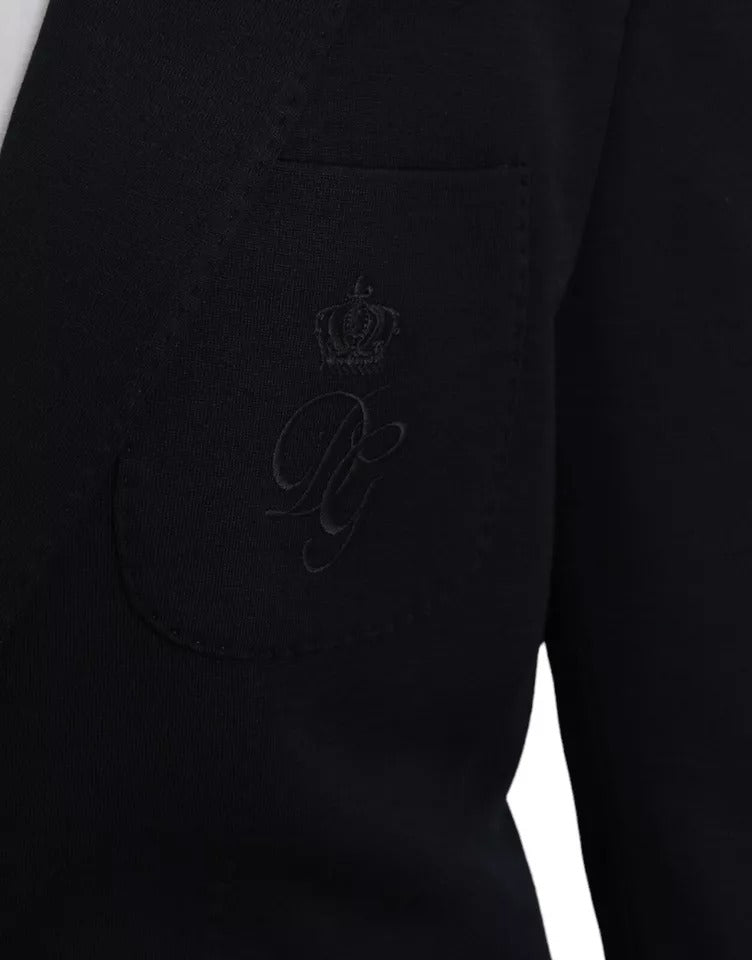 Dolce & Gabbana Blue Wool Notch Single Breasted Coat Blazer -   -  Dolce & Gabbana.