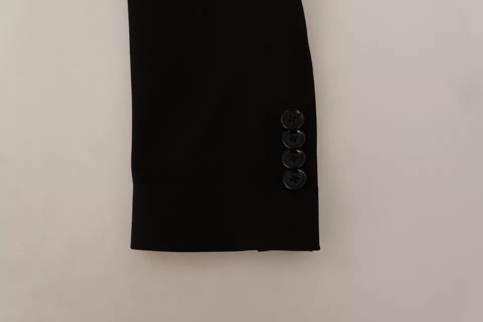 Dolce & Gabbana Black Wool Slim Fit Coat Jacket Blazer -   -  Dolce & Gabbana.
