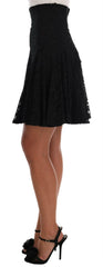 Dolce & Gabbana Black Floral Cutout Lace A-Line Skirt -   -  Dolce & Gabbana.