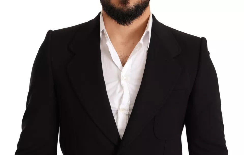 Dolce & Gabbana Black Wool Slim Fit Coat Jacket Blazer -   -  Dolce & Gabbana.