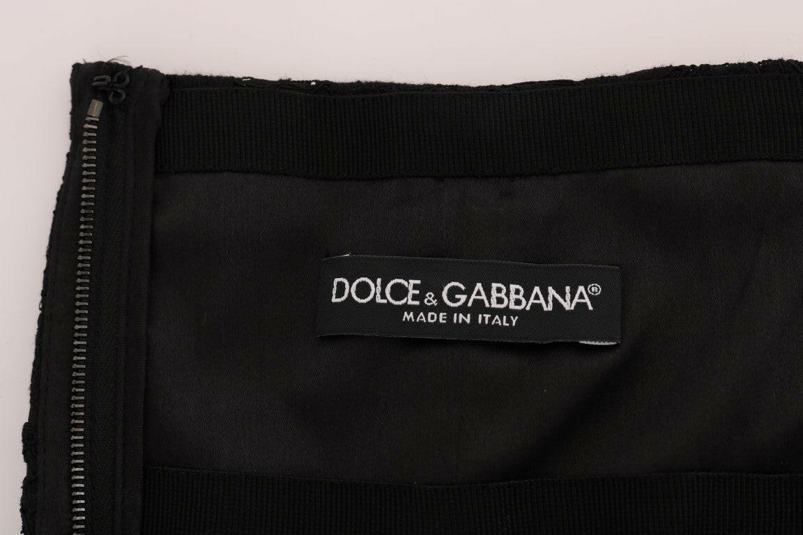 Dolce & Gabbana Black Floral Cutout Lace A-Line Skirt -   -  Dolce & Gabbana.