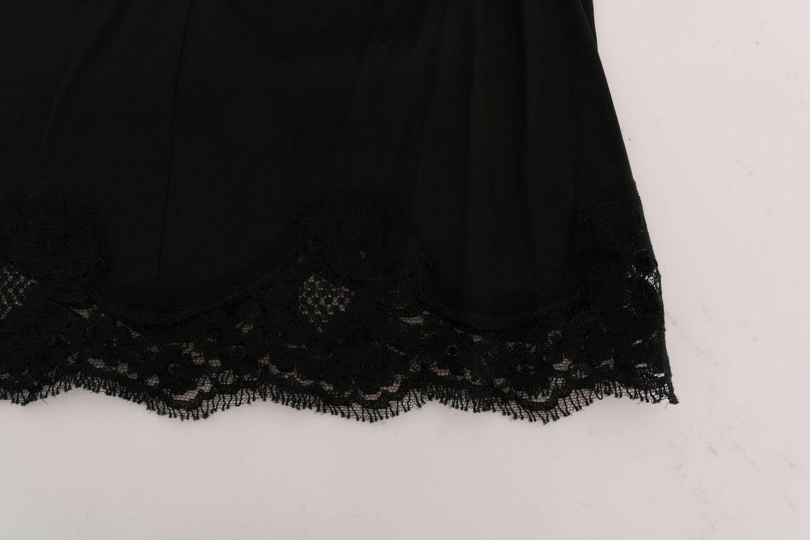 Dolce & Gabbana Black Floral Cutout Lace A-Line Skirt -   -  Dolce & Gabbana.