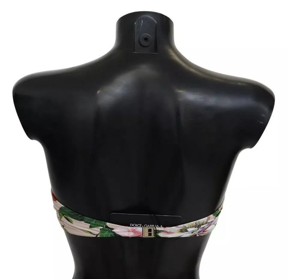 Dolce & Gabbana Pink Floral Print Swimsuit Beachwear Bikini Top -   -  Dolce & Gabbana.