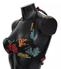 Dolce & Gabbana Black Corals Print Swimsuit Beachwear Bikini Top -   -  Dolce & Gabbana.