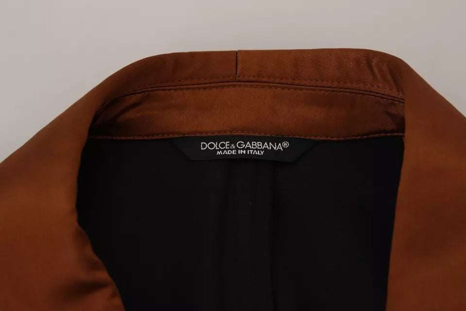Dolce & Gabbana Bronze Monkey Print Silk Slim Jacket Blazer -   -  Dolce & Gabbana.