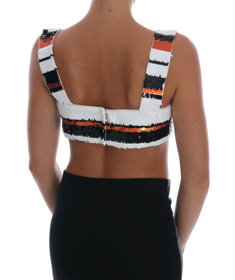 Dolce & Gabbana Multicolor Sequined Stretch Bustier Top -   -  Dolce & Gabbana.