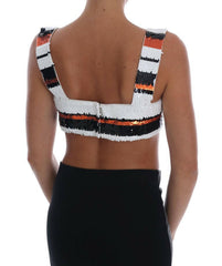 Dolce & Gabbana Multicolor Sequined Stretch Bustier Top -   -  Dolce & Gabbana.
