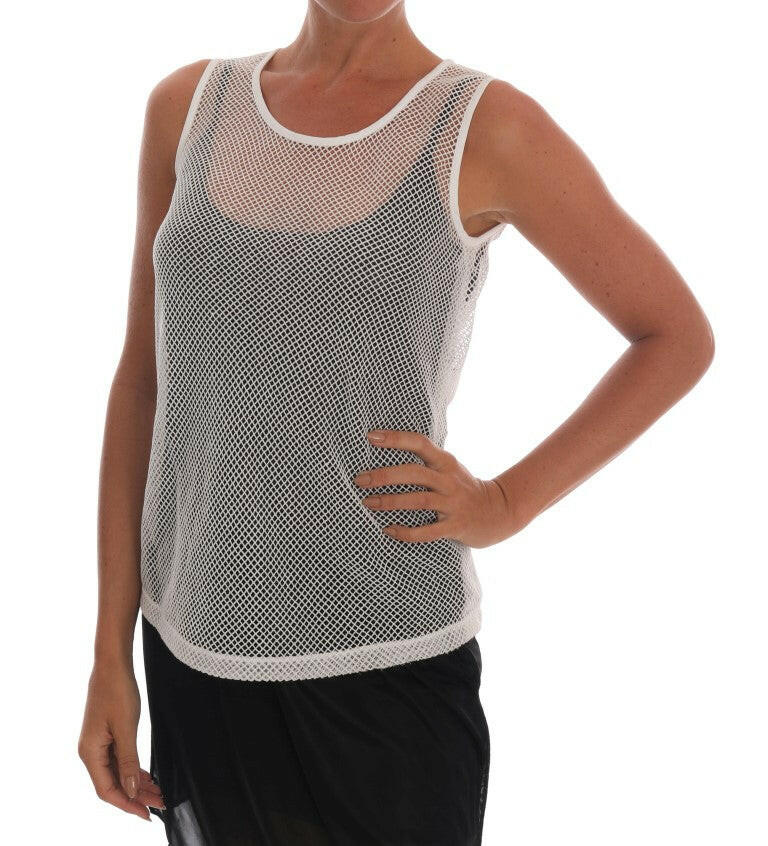 Dolce & Gabbana White Net Tank Transparent Top -   -  Dolce & Gabbana.