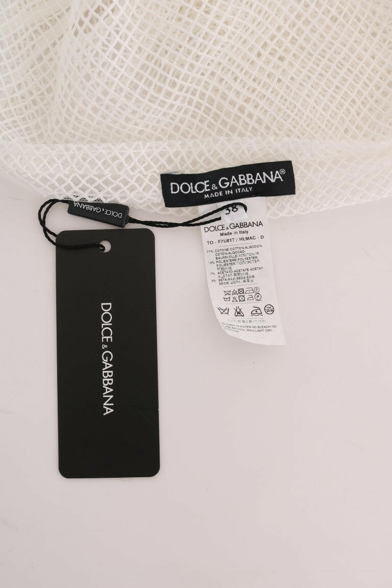 Dolce & Gabbana White Net Tank Transparent Top -   -  Dolce & Gabbana.