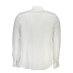 North Sails Elegant White Linen Long-Sleeved Shirt -   -  North Sails.
