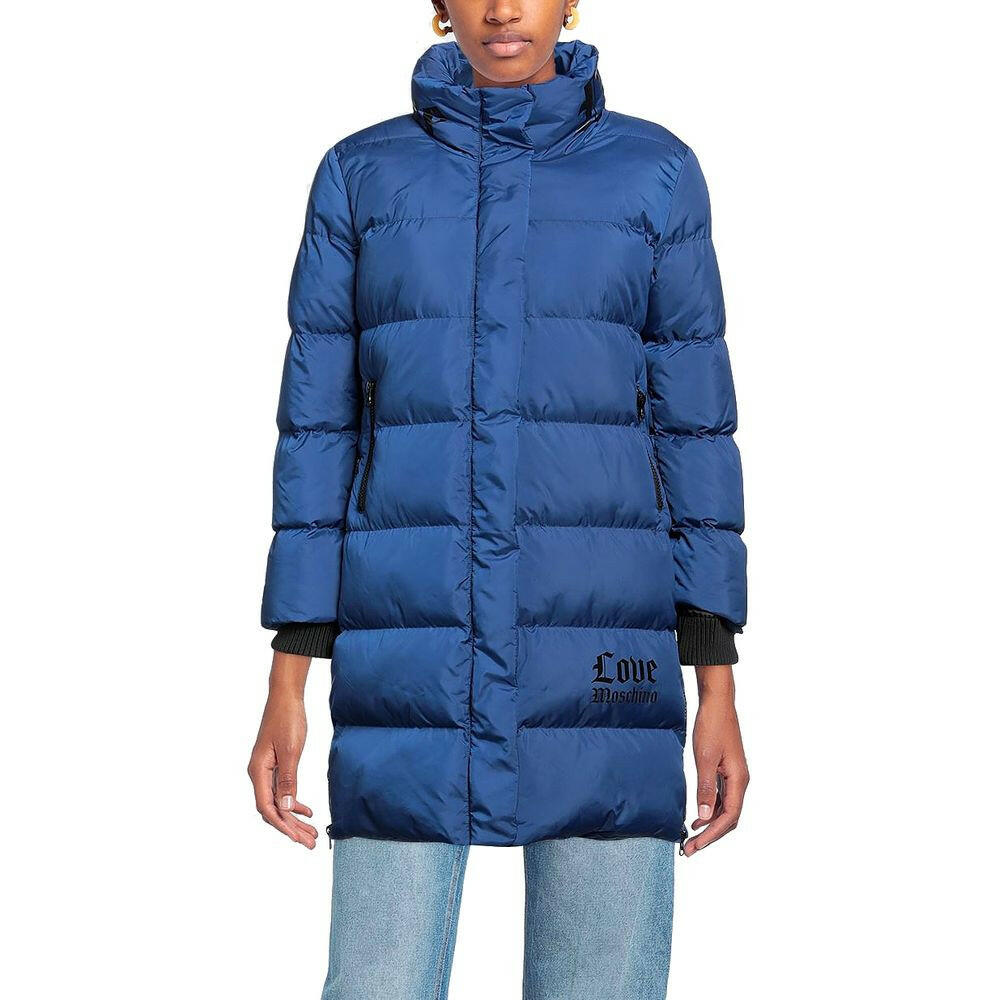 Love Moschino Chic Long Down Jacket with Logo Detail -   -  Love Moschino.