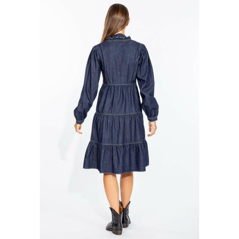 Love Moschino Elegant Dark Blue Denim Flare Dress -   -  Love Moschino.