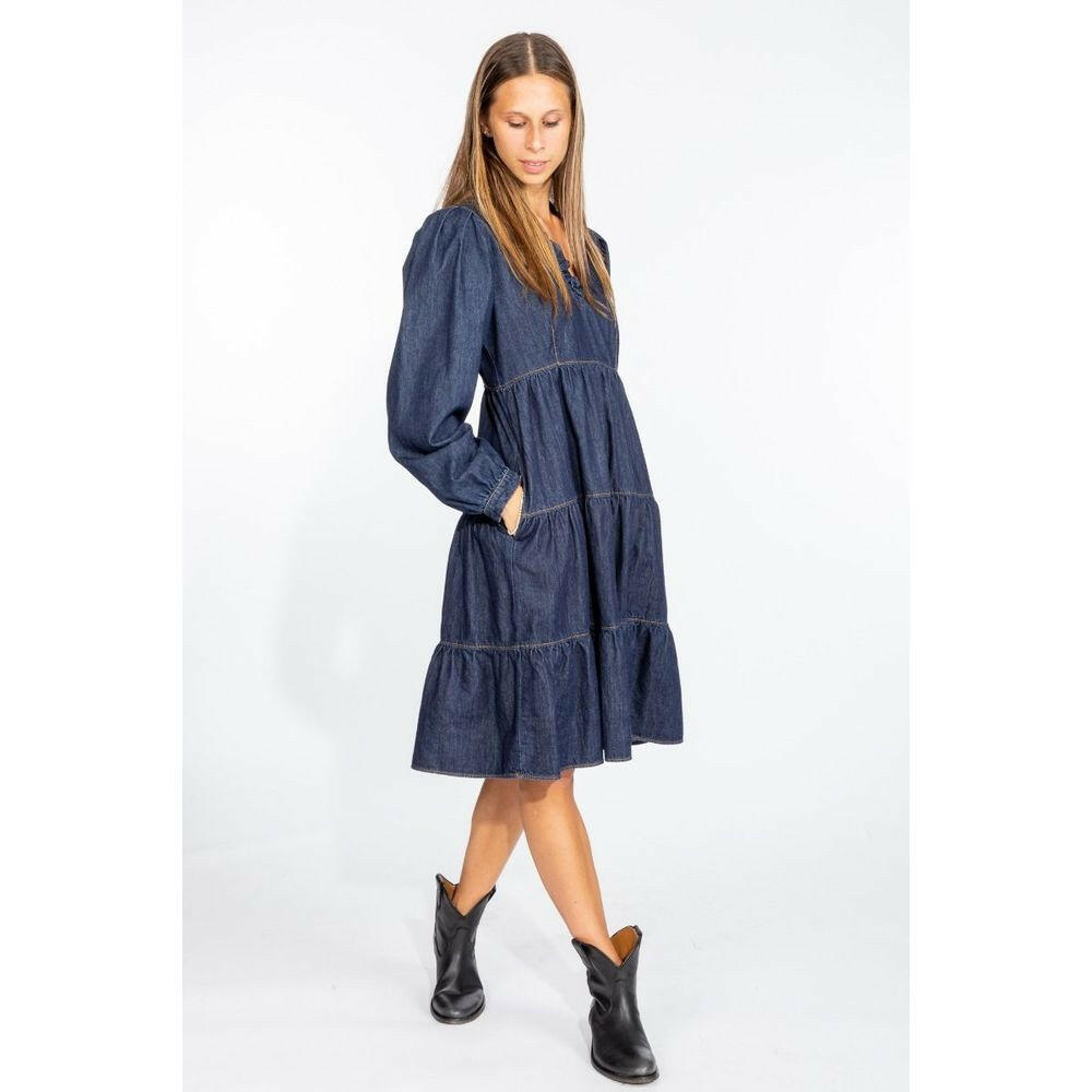 Love Moschino Elegant Dark Blue Denim Flare Dress -   -  Love Moschino.