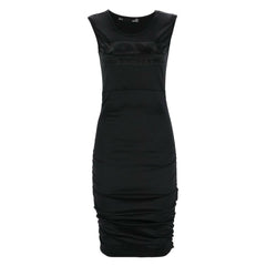 Love Moschino Chic Side-Curled Sleeveless Dress with Logo -   -  Love Moschino.