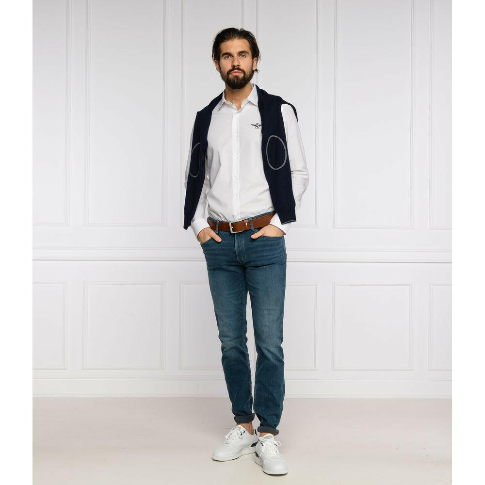 Aeronautica Militare White Cotton Men Shirt -   -  Aeronautica Militare.