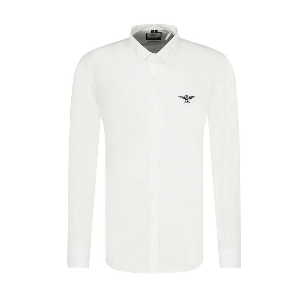 Aeronautica Militare White Cotton Men Shirt -   -  Aeronautica Militare.
