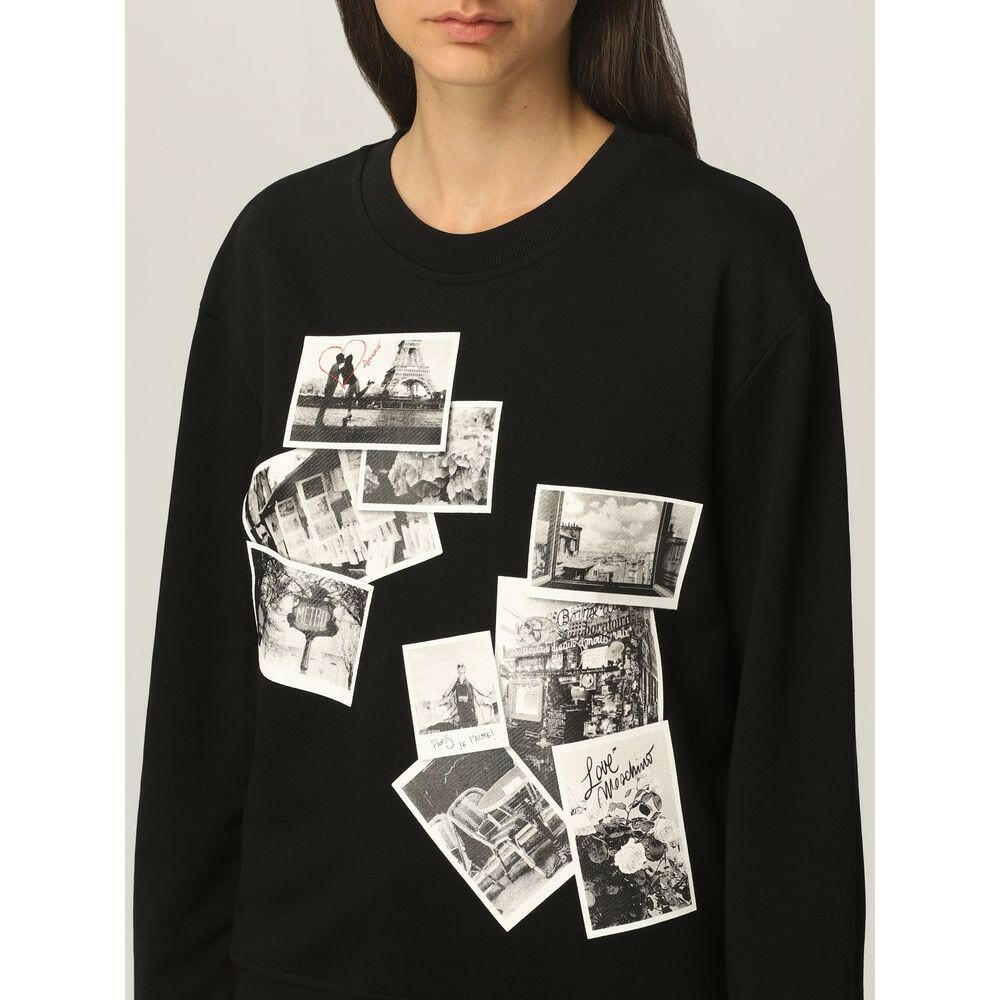 Love Moschino Chic Black Sweatshirt with Designer Emblem -   -  Love Moschino.
