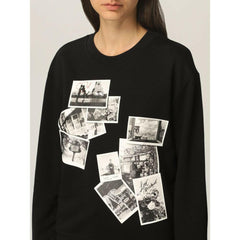 Love Moschino Chic Black Sweatshirt with Designer Emblem -   -  Love Moschino.